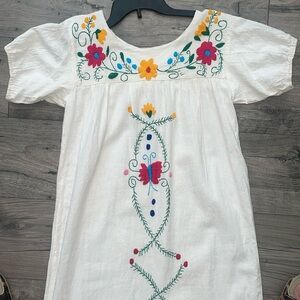Mexican Embroidered Floral Dress